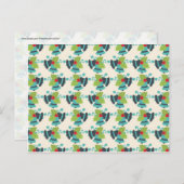 ホリーとジンルベルレトロクリスマスパターン シーズンポストカード (正面/裏面)