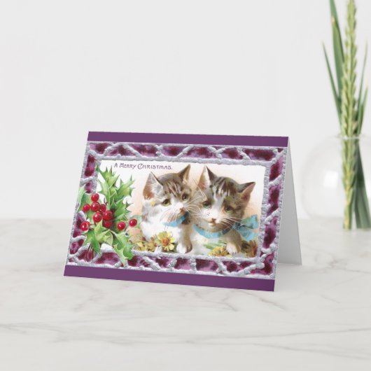 ホリーとデイジーのクリスマス猫 シーズンカード (正面)