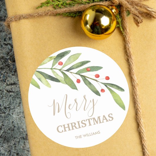 ホリーとバーのホリデー クリスマス ラウンドシール