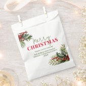 ホリーとパインのクリスマスパーティーの好意 フェイバーバッグ (クリップ留めされた状態)