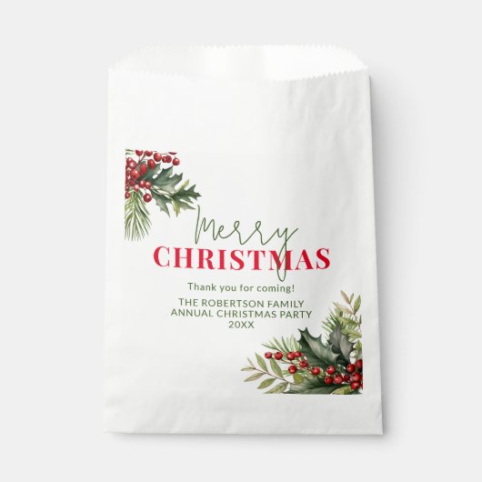 ホリーとパインのクリスマスパーティーの好意 フェイバーバッグ (正面)