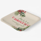 ホリーとパインのベージュクリスマスパーティー ペーパープレート (傾斜あり)