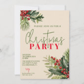 ホリーとパインのベージュクリスマスパーティー 招待状 (正面)
