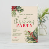 ホリーとパインのベージュクリスマスパーティー 招待状 (スタンド正面)