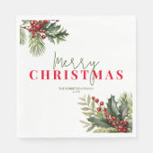 ホリーとパインの白いクリスマスパーティー スタンダードランチョンナプキン (正面)