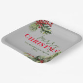 ホリーとパインオングレークリスマスパーティー ペーパープレート (傾斜あり)