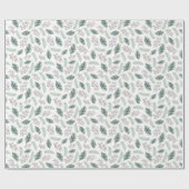 ホリーとパイン |クリスマス・ホリデー・パターン ラッピングペーパー (フラット)