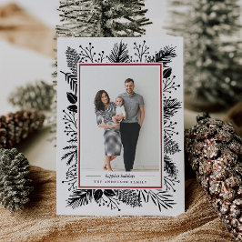 ホリーとパイン |ホリデーフォトカード シーズンカード