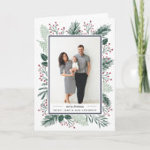 ホリーとパイン |折り畳まれた休日の写真 シーズンカード (正面)