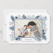 ホリーとパイン | 水平の休日の写真 シーズンカード (正面)