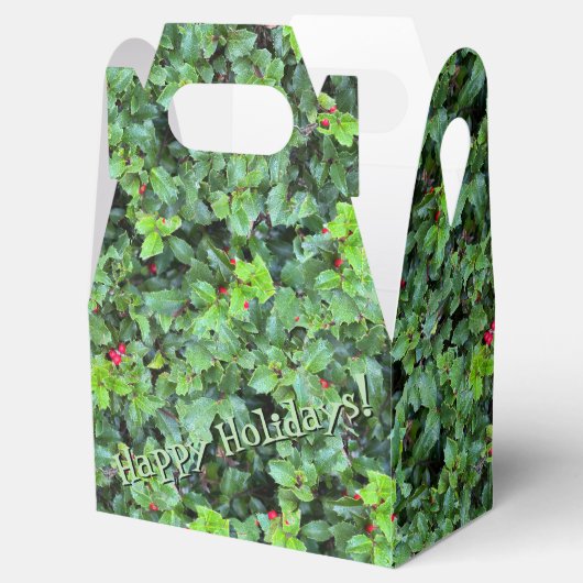 ホリーとベリーのクリスマスパターン フェイバーボックス (オープン)