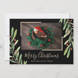 ホリーとベリーのクリスマスフォトホリデーカード シーズンカード