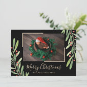 ホリーとベリーのクリスマスフォトホリデーカード シーズンカード (スタンド正面)