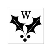 ホリーとベリーのクリスマスモノグラム ラバースタンプ (インプリント)