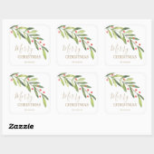 ホリーとベリーのホリデー クリスマス スクエアシール (シート)