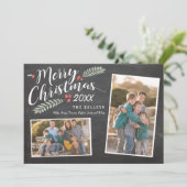ホリーとベリーのメリークリスマス2枚の写真 シーズンカード (スタンド正面)