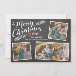 ホリーとベリーのメリークリスマス3枚の写真 シーズンカード