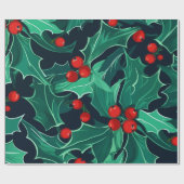 ホリーとベリーのラッピング紙 ラッピングペーパー (フラット)