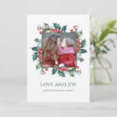 ホリーとベリーの休日の写真グリーティングカード シーズンカード (スタンド正面)