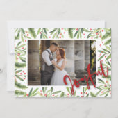 ホリーとベリーの喜びのクリスマスフォト シーズンカード (正面)