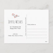 ホリーとベリーの喜びの願いクリスマスの写真 シーズンポストカード (裏面)