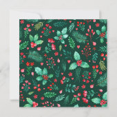 ホリーとベリーの手の水絵を描の色 シーズンカード (裏面)