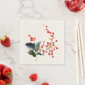 ホリーとベリーの水色 スタンダードカクテルナプキン (インサイチュ)