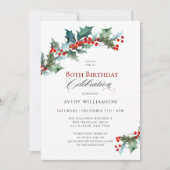 ホリーとベリーエバーグリーン80thバースデーパーティー 招待状 (正面)