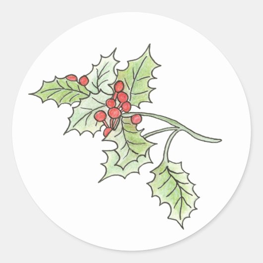 ホリーとベリーステッカー ラウンドシール (正面)