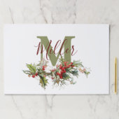 ホリーとベリーパーソナライズされた紙ランチョンマット ペーパーパッド (インサイチュ)