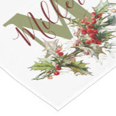 ホリーとベリーパーソナライズされた ショートテーブルランナー (コーナー)