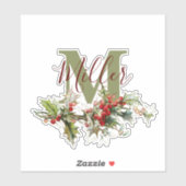 ホリーとベリーパーソナライズされた シール (シート)