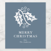 ホリーとベリーブルークリスマス ワインラベル (シングルラベル)