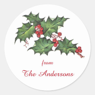 ホリーとベリー |クリスマスホリデーギフトラベル ラウンドシール