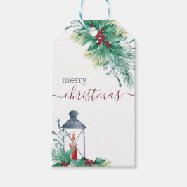 ホリーとヤドリギの伝統的なクリスマス ギフトタグ