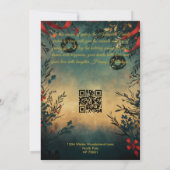 ホリーとリースクリスマスと家族メッセージ 招待状 (裏面)