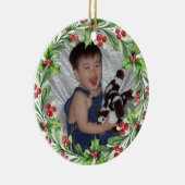 ホリーとレッドベリーのリース セラミックオーナメント (右)