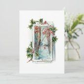 ホリーとヴィンテージの冬の穏やかな雪景色 シーズンカード (スタンド正面)