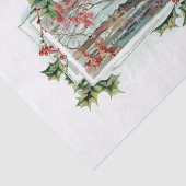 ホリーとヴィンテージの冬の穏やかな雪景色 薄葉紙 (詳細)