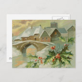 ホリーとヴィンテージクリスマスタウン シーズンポストカード (正面/裏面)