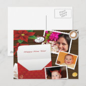 ホリーと一緒に新年の挨拶 ポストカードに写真を追加 シーズンポストカード (正面/裏面)
