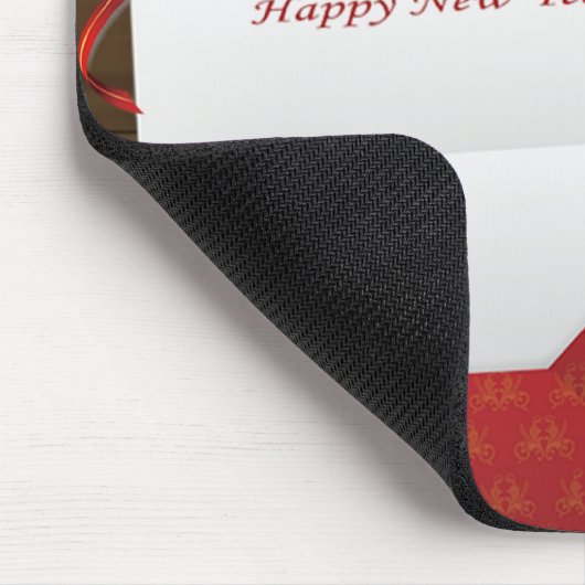 ホリーと写真を追加して新年のマウスパッドをカスタマイズ マウスパッド (コーナー)