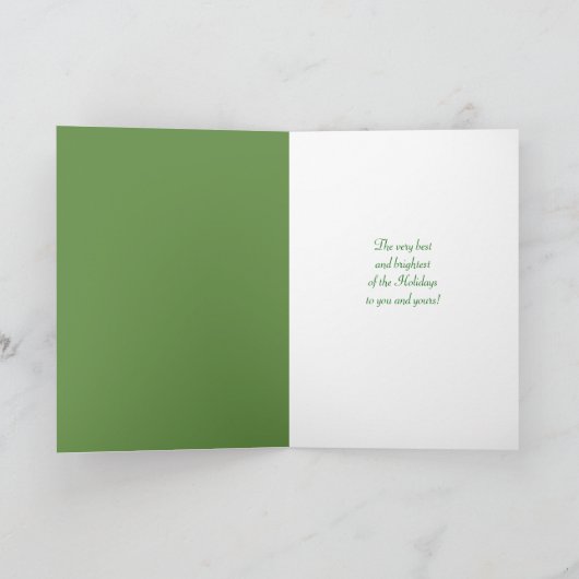 ホリーと教会のヴィンテージのクリスマスカード シーズンカード (内部)