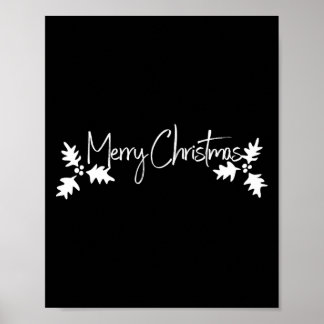 ホリーと書かれたメリークリスマスの手書きスクリプト ポスター