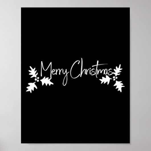 ホリーと書かれたメリークリスマスの手書きスクリプト ポスター (正面)