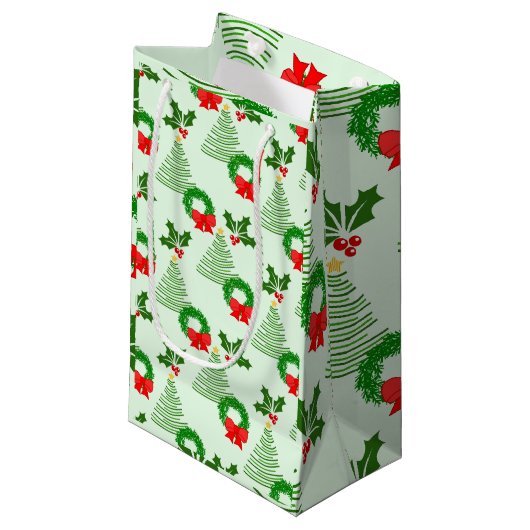 ホリーと木々とリース、おお！ スモールペーパーバッグ (正面アングル)