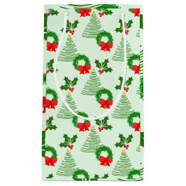 ホリーと木々とリース、おお！ スモールペーパーバッグ