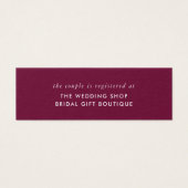 ホリーと松の冬の結婚式のレジストリ挿入カード (正面)