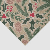 ホリーと松コーンの常緑クリスマスデコパージュ 薄葉紙 (詳細)