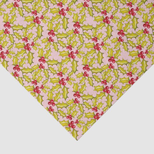 ホリーと果実オンピンクフェスティバルウィムシークリスマス 薄葉紙 (詳細)